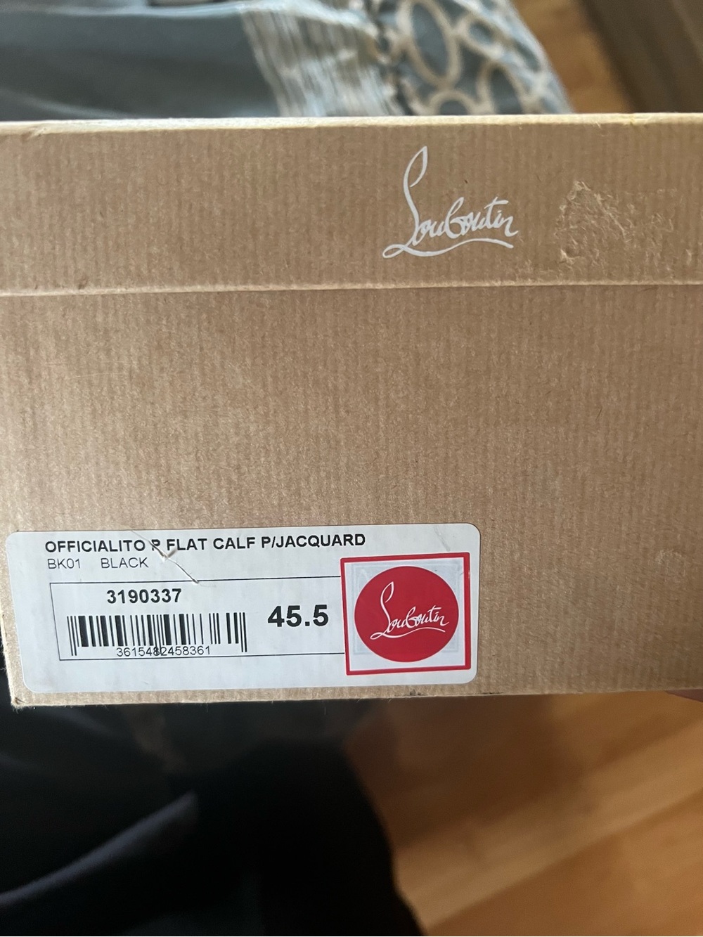 Christian Louboutin Black Officialito Flat Calf Slip-On Loafers